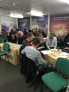 Delegates discussing engaging young people
